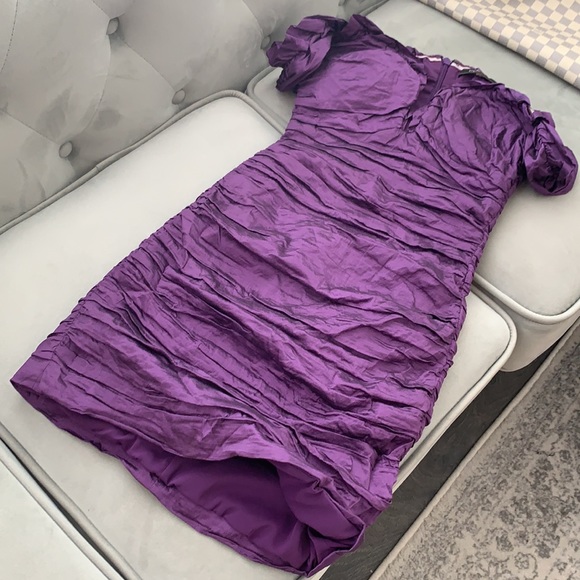 🤩🔥BCBG Stretchy Taffeta Off-shoulder Dress-S-M - Picture 7 of 14
